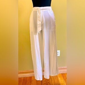 Hooever Womens Casual High Waisted Wide Leg Pants Button Up Straight Leg Size XS